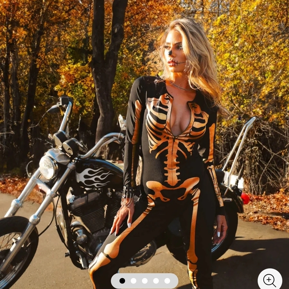 Tipsy Elves Black and Gold Skeleton Jumpsuit